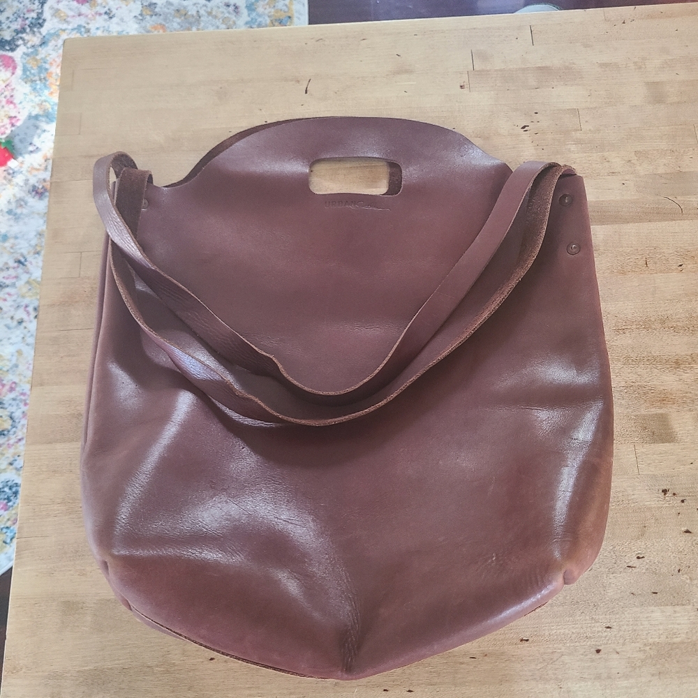 Urban Southern Leather Large Market Tote In Chestnut